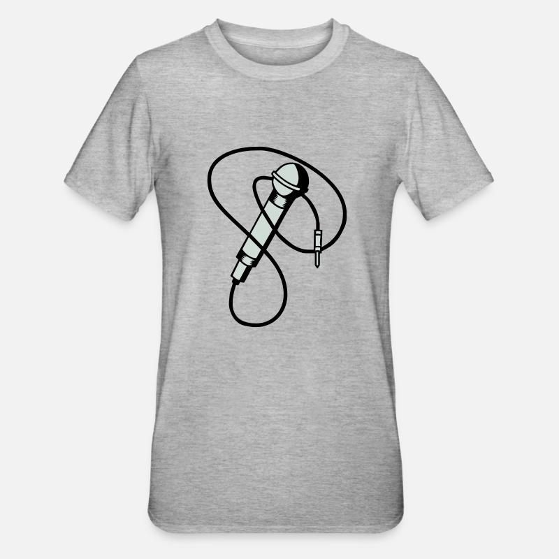 microphone - T-shirt polycoton Unisexe - gris chiné