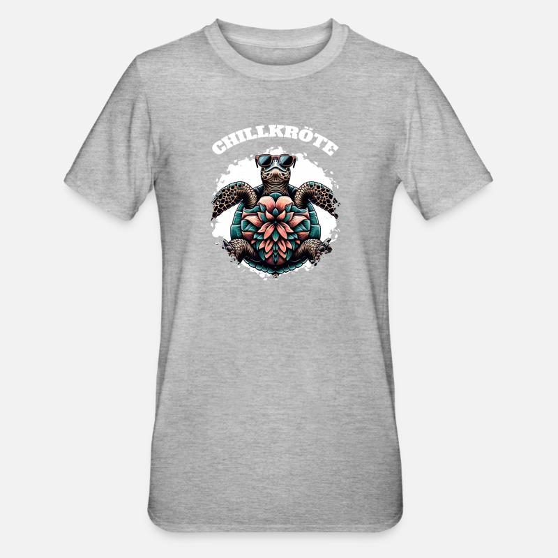 Chill Toad Turtle - Unisex Polycotton T-Shirt - heather grey