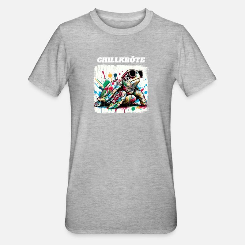 Chill Toad Turtle - Unisex Polycotton T-Shirt - heather grey