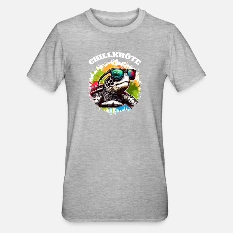 Chill Toad Turtle - Unisex Polycotton T-Shirt - heather grey