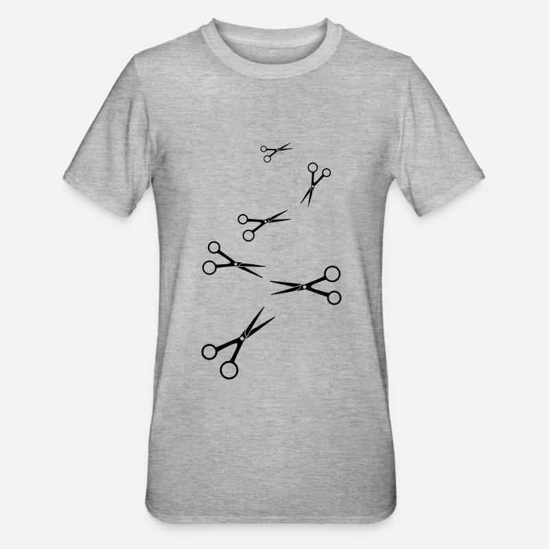 Schere Barber icon - Unisex Polycotton T-Shirt - Grau meliert