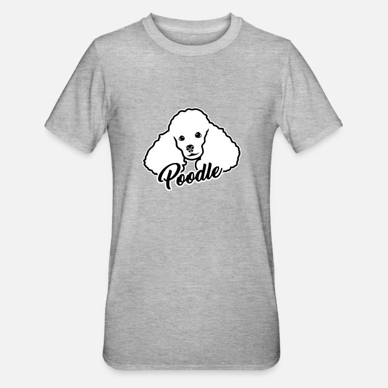 Poodle - Unisex Polycotton T-Shirt - heather grey