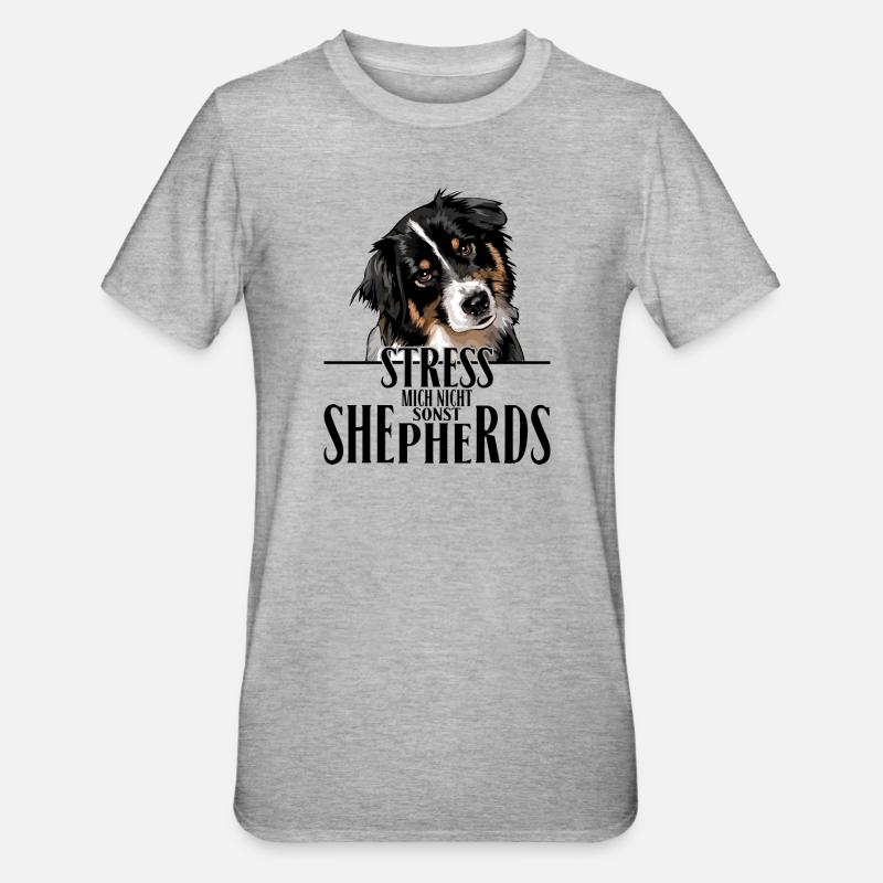 AUSTRALIAN SHEPHERD Spruch Wilsigns Aussie - Unisex Polycotton T-Shirt - Grau meliert