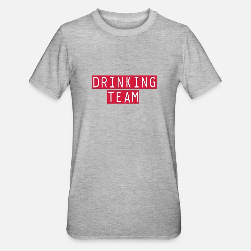 drinking team - Unisex Polycotton T-Shirt - Grau meliert