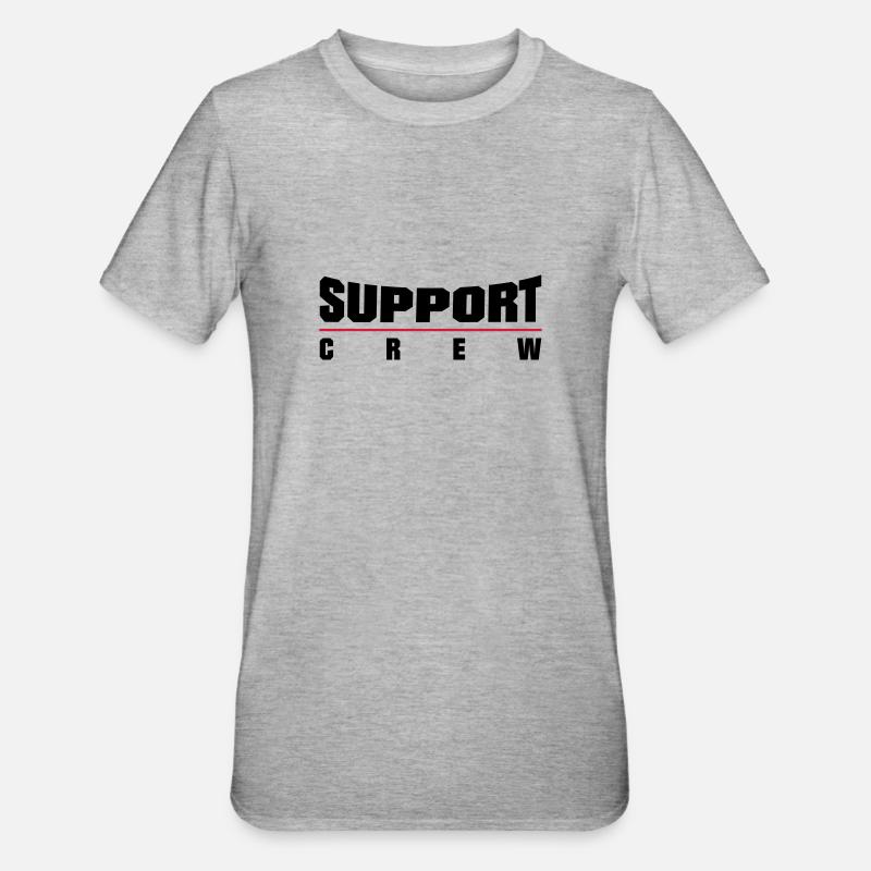Support Crew - Unisex Polycotton T-Shirt - Grau meliert
