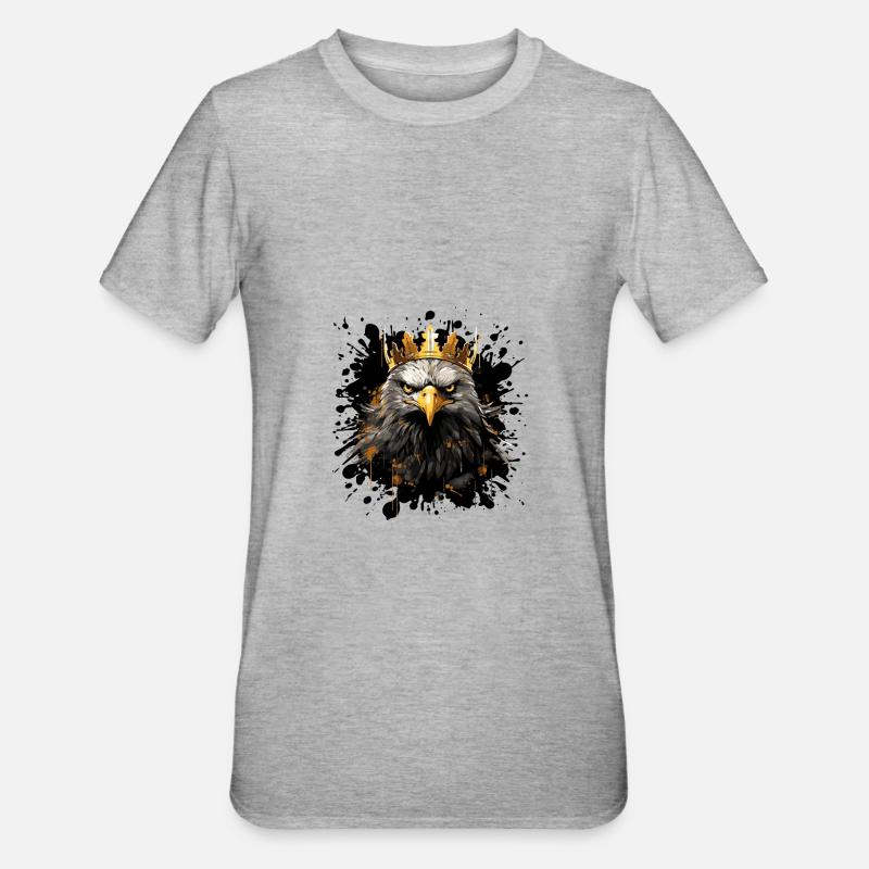 Eagle Head Portrait Crown - Unisex Polycotton T-Shirt - heather grey