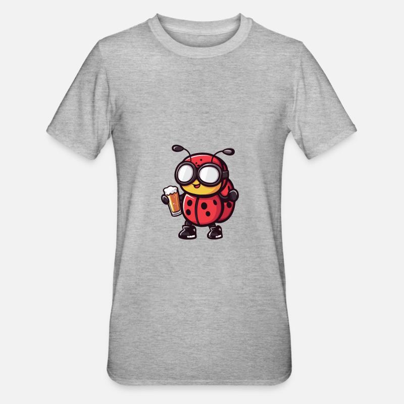 Bière de ski Ladybug - T-shirt polycoton Unisexe - gris chiné