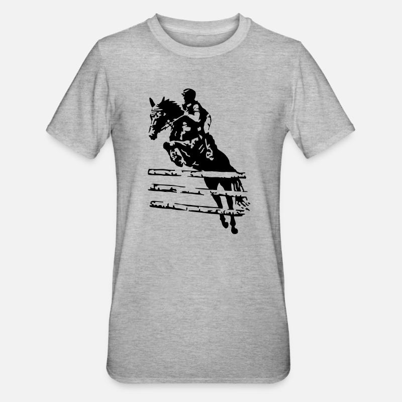 Cavalier de saut d’obstacles - T-shirt polycoton Unisexe - gris chiné