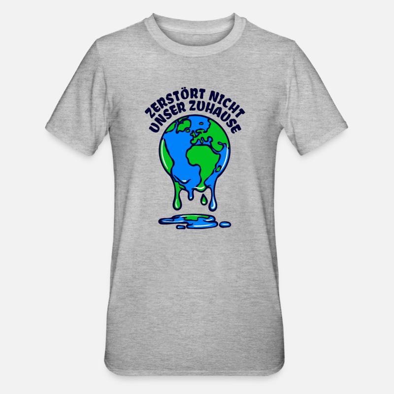 Umwelt Mutter Erde Umweltschutz Statement - Unisex Polycotton T-Shirt - Grau meliert