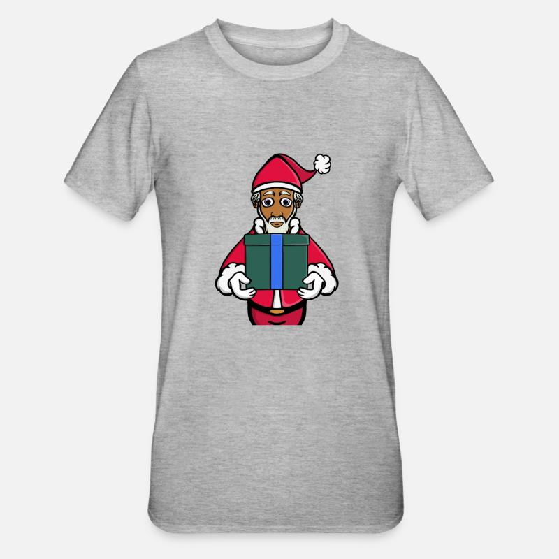 Ein Geschenk vom Weihnachtsmann - Unisex Polycotton T-Shirt - Grau meliert