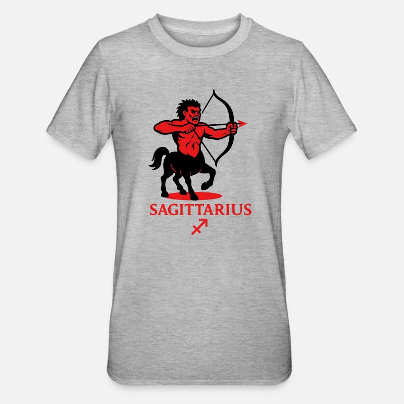Sagittarius Sternzeichen - Unisex Polycotton T-Shirt - Grau meliert