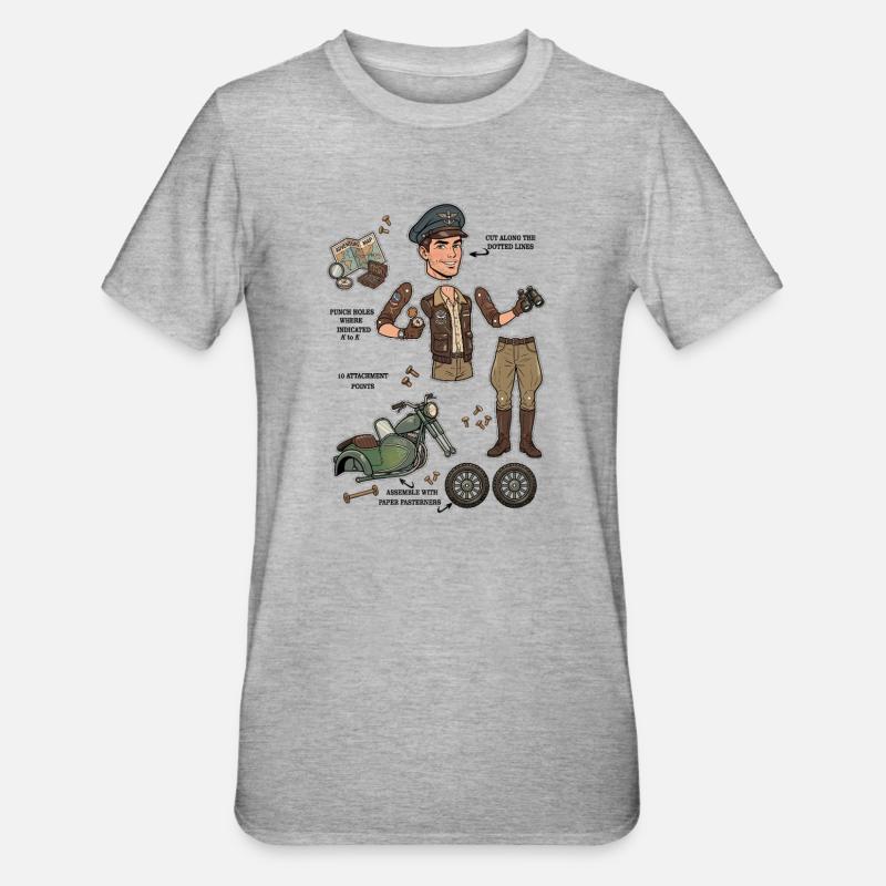 Robust eventyrer papirdukke - Unisex polycotton T-shirt - grå meleret