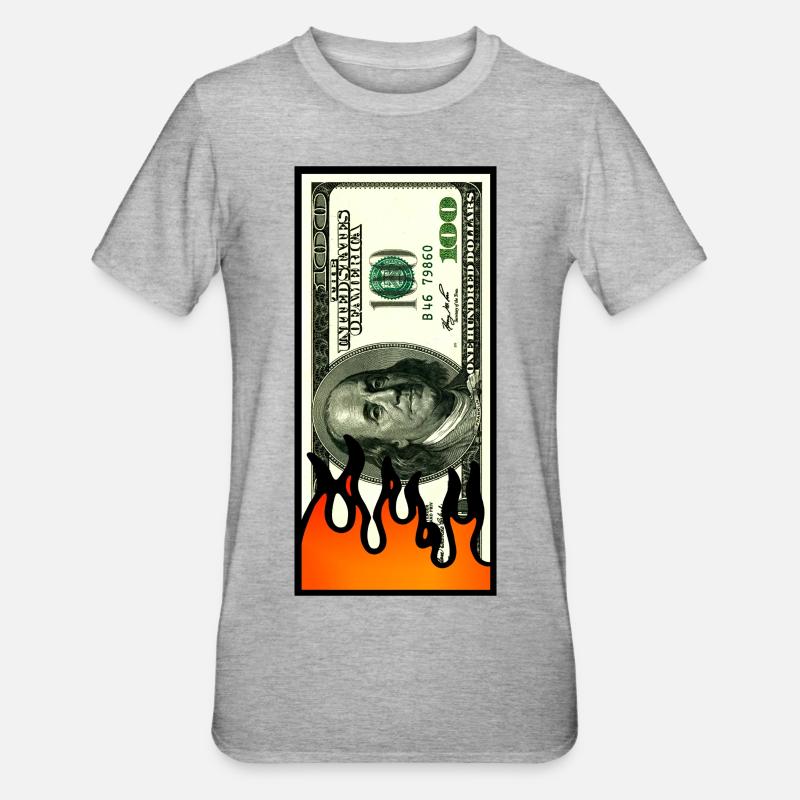 Argent comptant - T-shirt polycoton Unisexe - gris chiné