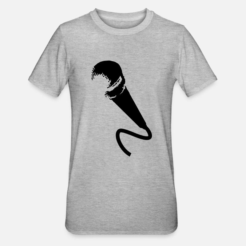 microphone - T-shirt polycoton Unisexe - gris chiné