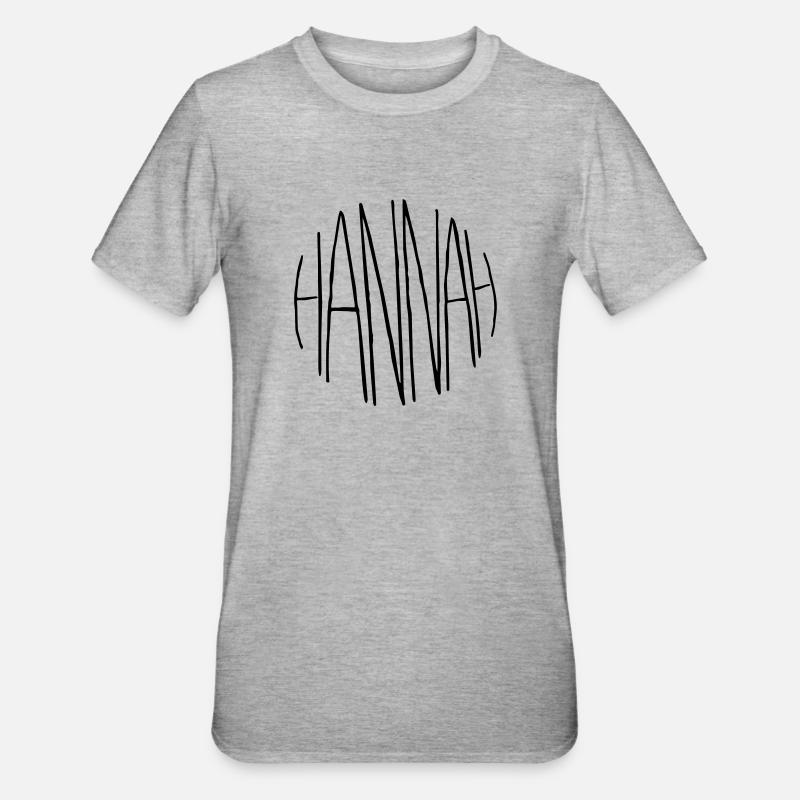 Hannah Geschenk - Unisex Polycotton T-Shirt - Grau meliert