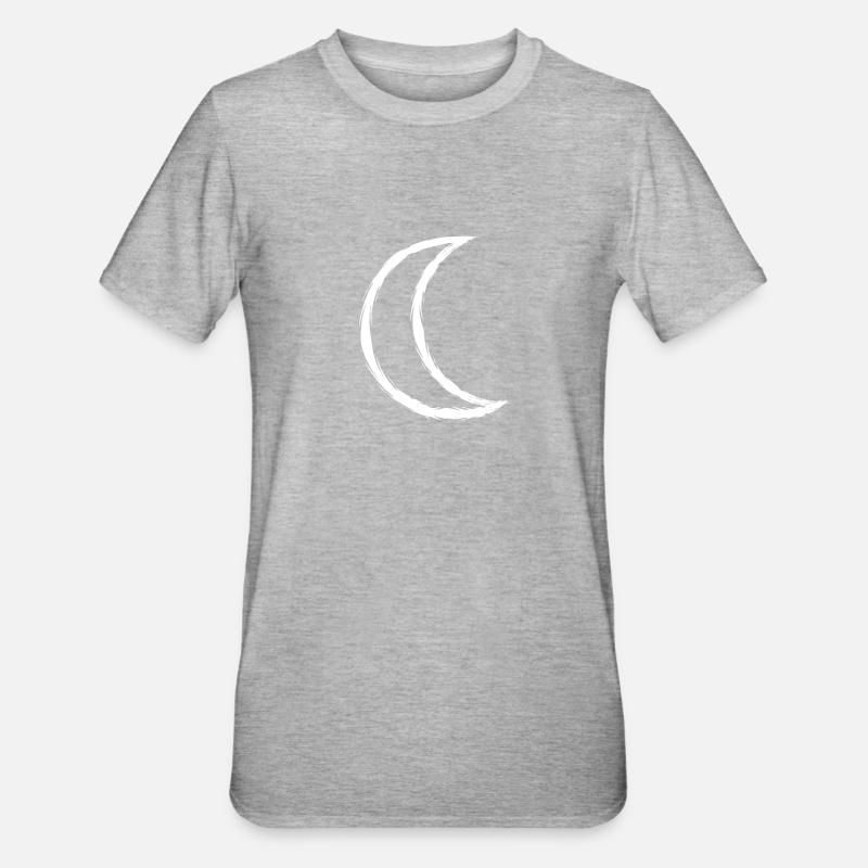 Symbole celtique Lune blanche - T-shirt polycoton Unisexe - gris chiné