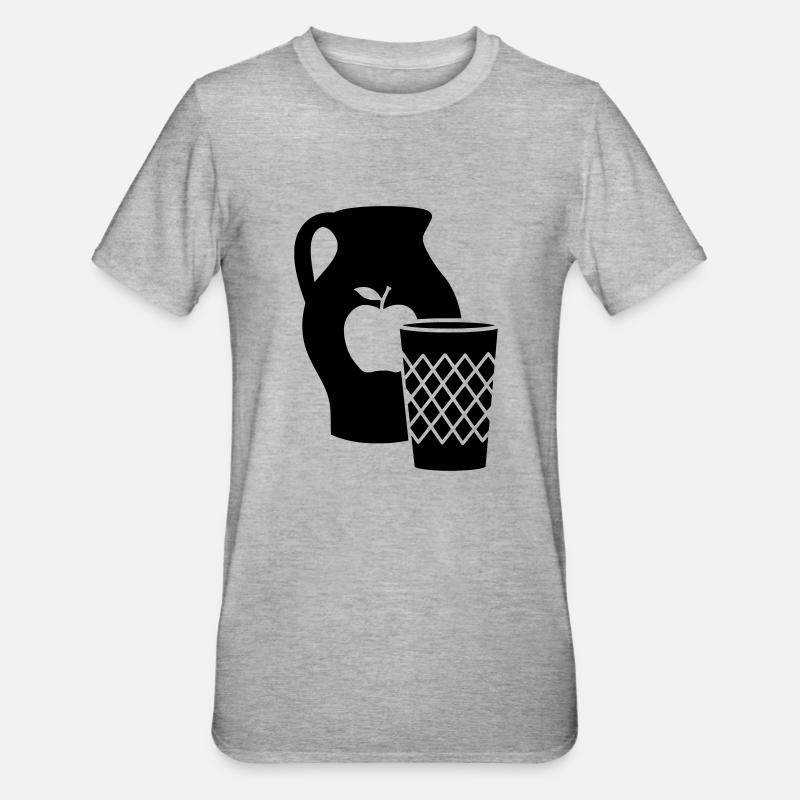 Bembel und Geripptes - Unisex Polycotton T-Shirt - Grau meliert