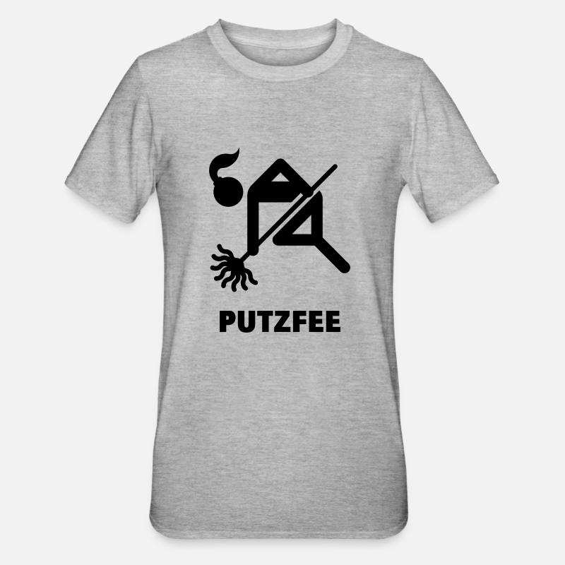 Putzfee / Putzfrau - Unisex Polycotton T-Shirt - Grau meliert