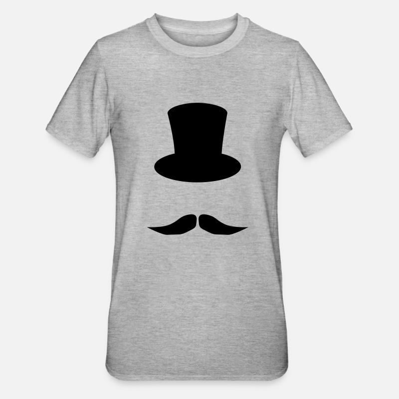 sir top hat - T-shirt polycoton Unisexe - gris chiné