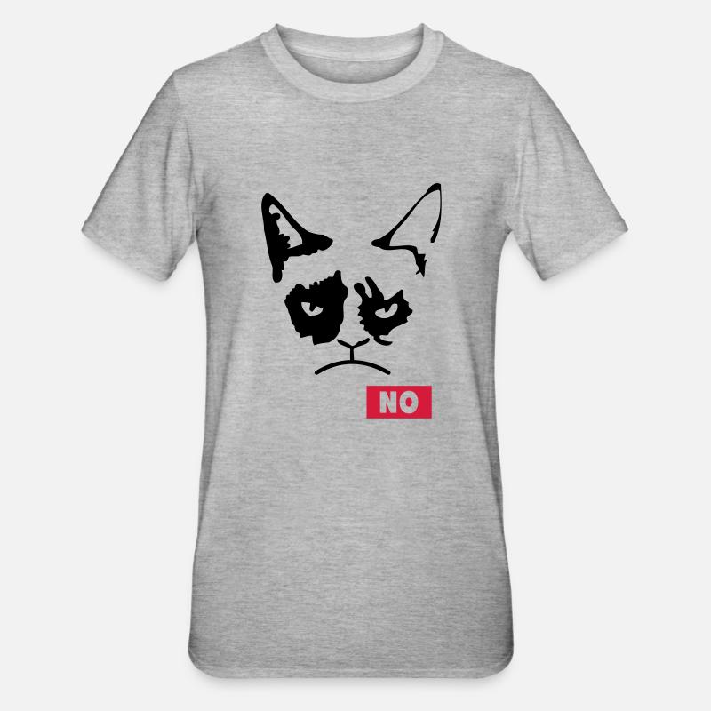 Grumpy Cat - Unisex Polycotton T-Shirt - Grau meliert