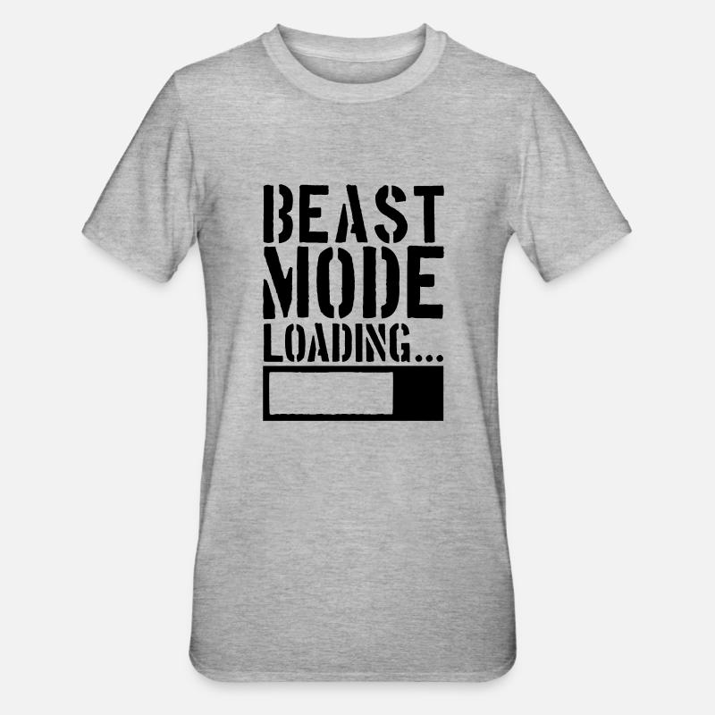Caution Beast Mode Loading - T-shirt polycoton Unisexe - gris chiné