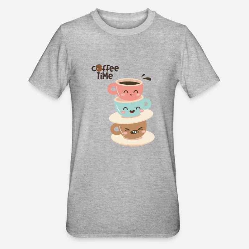 Kaffeezeit 2 - Unisex Polycotton T-Shirt - Grau meliert