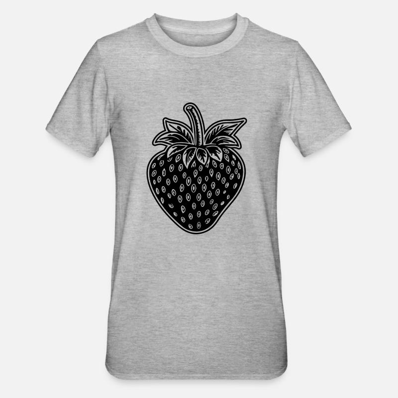 Fraise Fruit Fruit - T-shirt polycoton Unisexe - gris chiné
