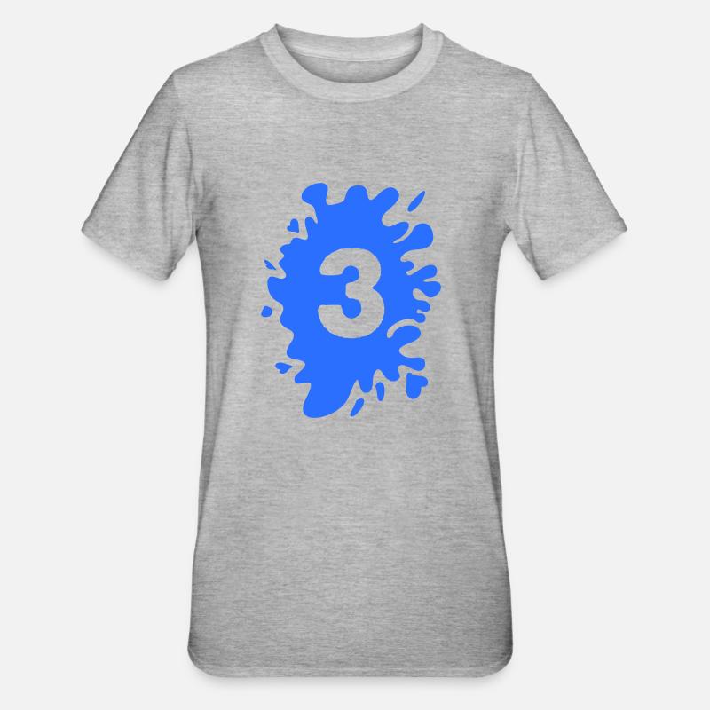 Klecks 3 - Unisex Polycotton T-Shirt - Grau meliert