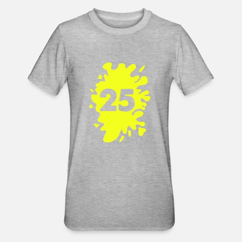 Klecks 25 - Unisex Polycotton T-Shirt - Grau meliert