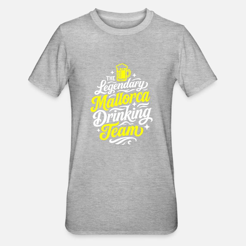 Mallorca Drinking Team - Unisex Polycotton T-Shirt - Grau meliert