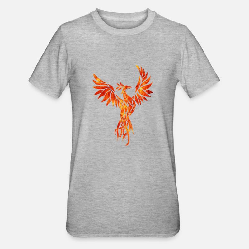 fire phoenix - T-shirt polycoton Unisexe - gris chiné