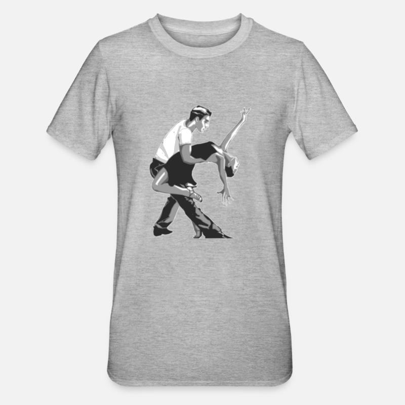 Danseurs et danseuse cadeau de danse salsa - T-shirt polycoton Unisexe - gris chiné