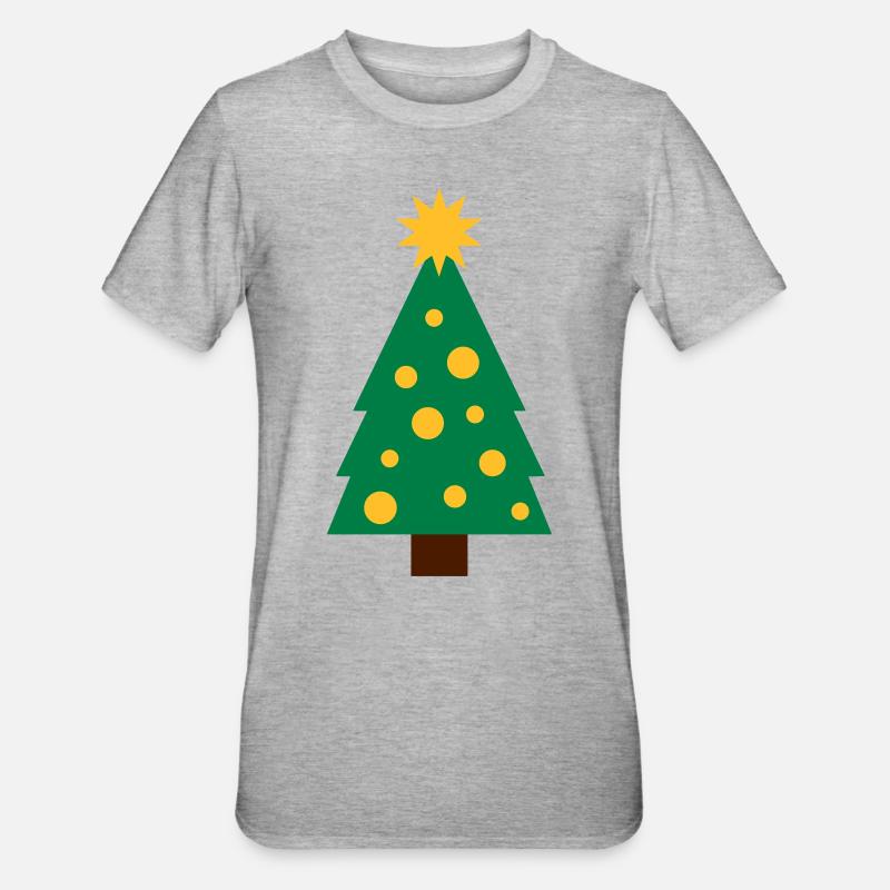 Weihnachtsbaum / Christmas Tree - Unisex Polycotton T-Shirt - Grau meliert