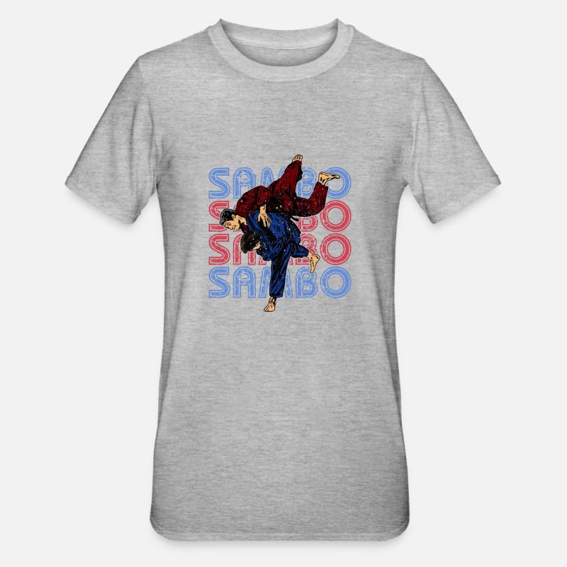 Sambo Selbstverteidigung UdSSR Kampfkunst - Unisex Polycotton T-Shirt - Grau meliert
