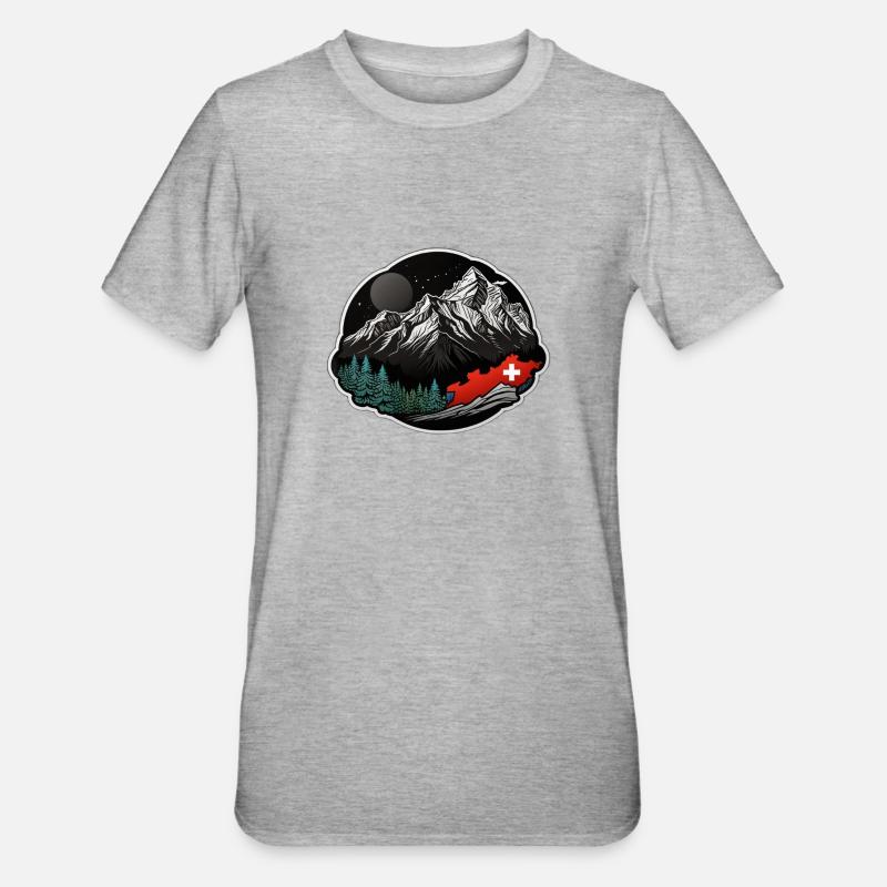 Drapeau suisse - T-shirt polycoton Unisexe - gris chiné