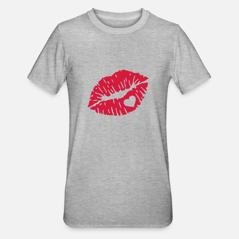 Baiser - T-shirt polycoton Unisexe - gris chiné