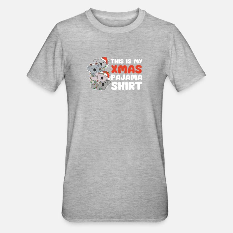 Koala Christmas Tree Pyjamas de Noël - T-shirt polycoton Unisexe - gris chiné