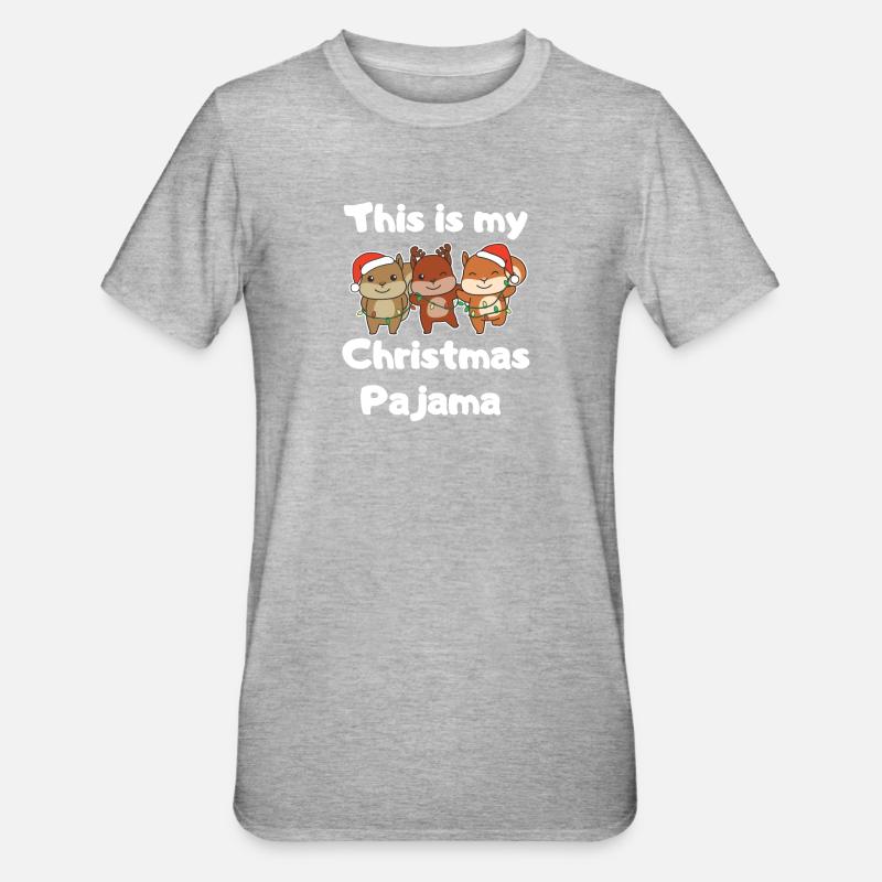 Pyjama de Noël Écureuil - T-shirt polycoton Unisexe - gris chiné