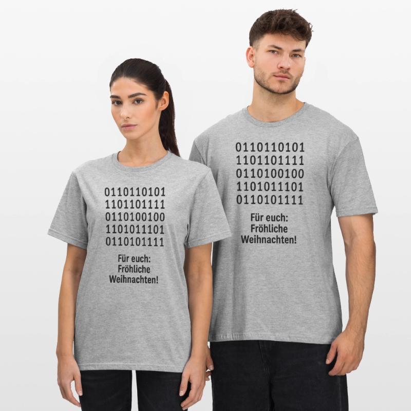 Christmas Code Binary Pattern Unisex Polycotton T-Shirt