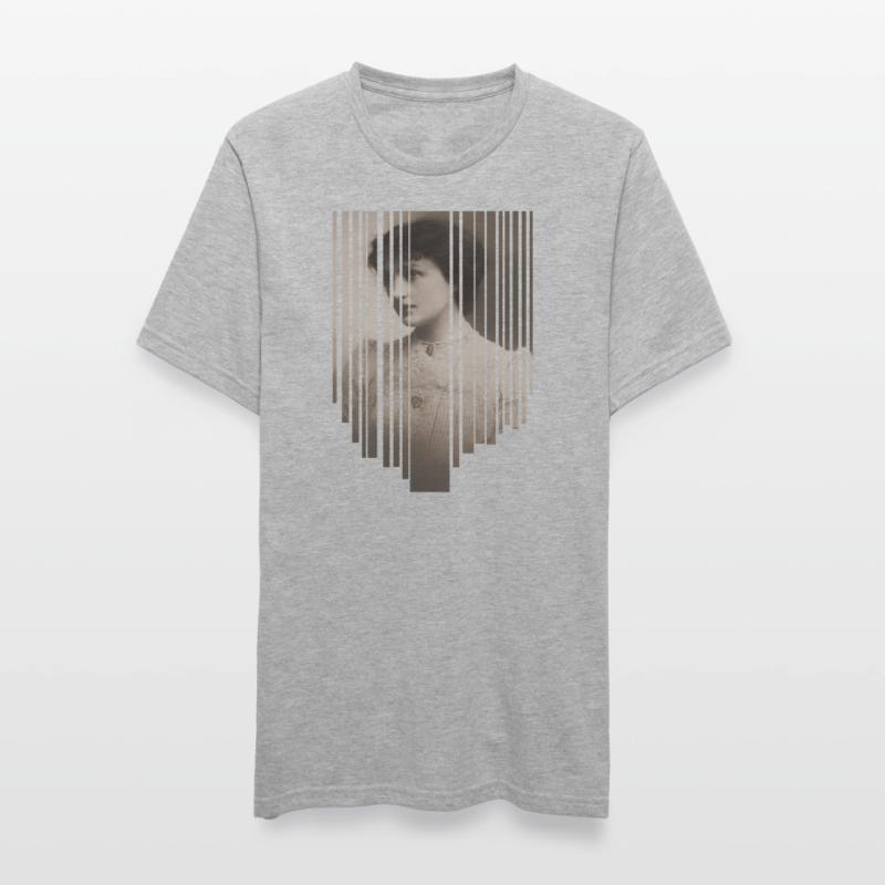 Portrait vintage avec bande de code-barres T-shirt polycoton Unisexe