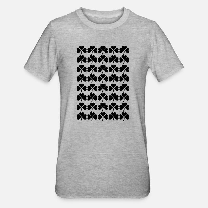 Irish Clover pattern design - Unisex Polycotton T-Shirt - heather grey