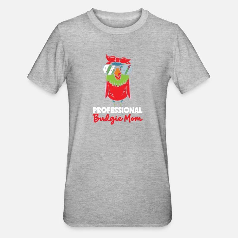 Perruche Mama Bleu Perruche Bleu - T-shirt polycoton Unisexe - gris chiné