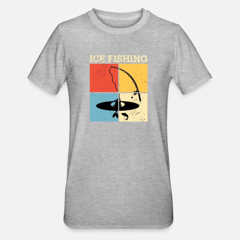 Eisfischen Angeln Eisfischer Eisfisch - Unisex Polycotton T-Shirt - heather grey