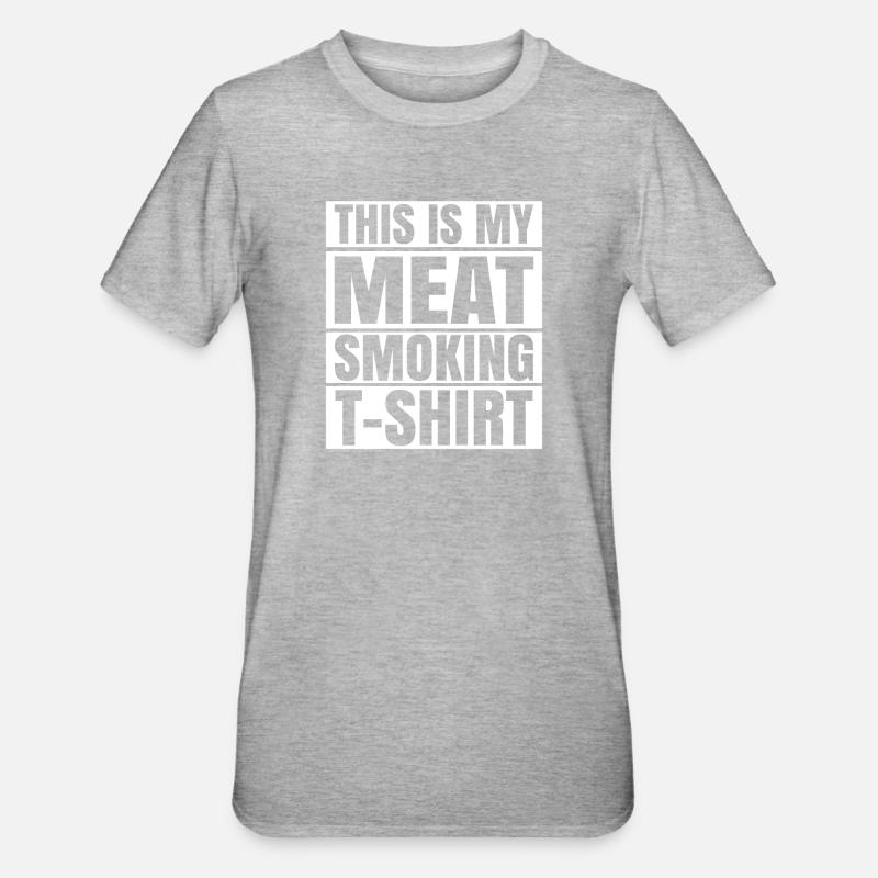 Fleisch Räuchern - Unisex Polycotton T-Shirt - Grau meliert