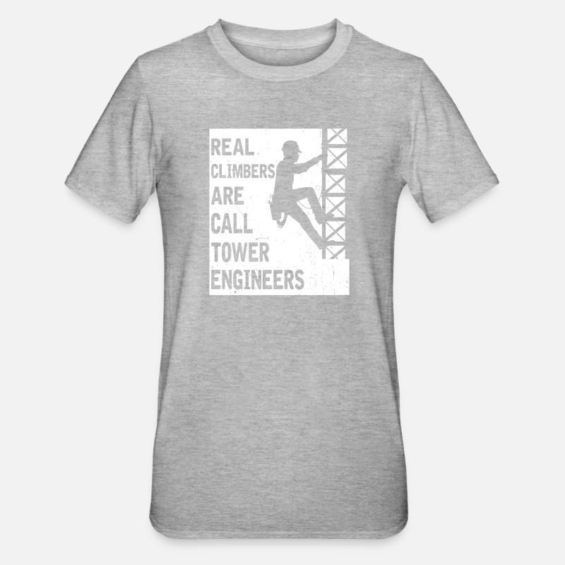 Leitungsmonteur Tower Engineer Freileitung Beruf - Unisex Polycotton T-Shirt - Grau meliert