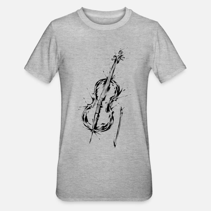 Violoncelle - T-shirt polycoton Unisexe - gris chiné