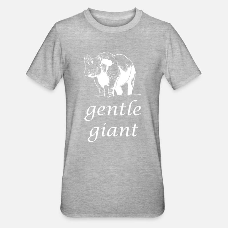 Rhinocéros géant doux - T-shirt polycoton Unisexe - gris chiné