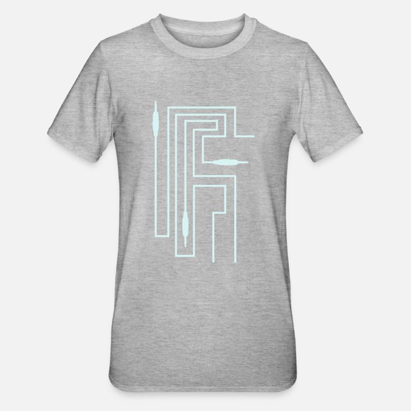 TON TRON - jack plug with cable - Unisex Polycotton T-Shirt - heather grey