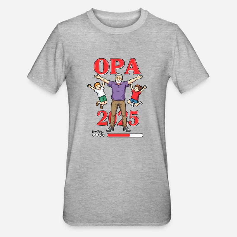 Opa 2019/2015loading - Unisex Polycotton T-Shirt - Grau meliert