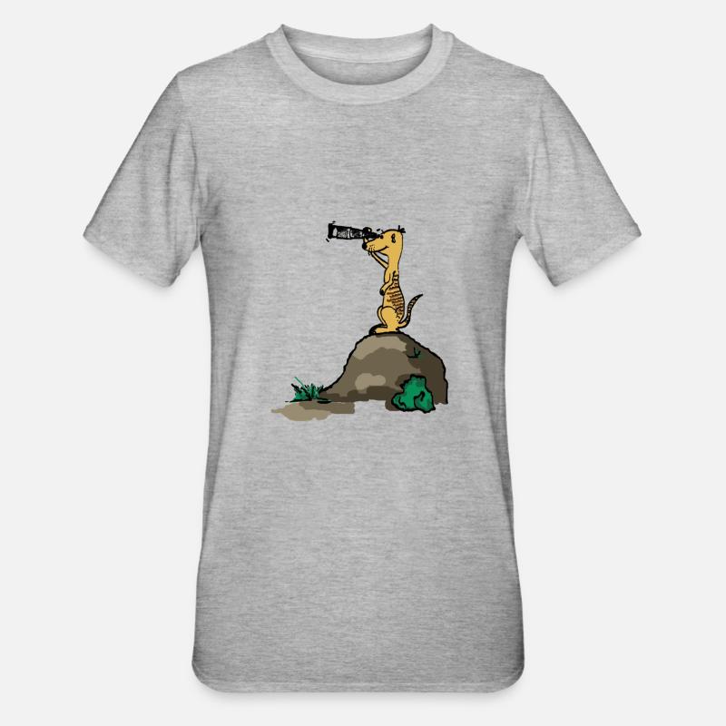 erdmaennchen comic - Unisex Polycotton T-Shirt - Grau meliert